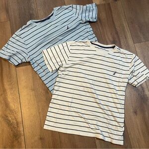 Boys 2-Pack Striped Nautica T-Shirts (Blue and White)